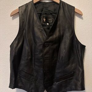 Vera Pelle Dark Leather Waistcoat